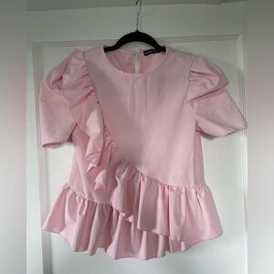 Shein Pink Ruffle Top